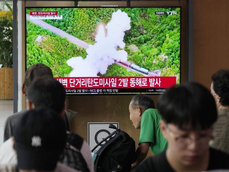 South Korean military officials say the North has fired another series of missiles. (AP PHOTO)
