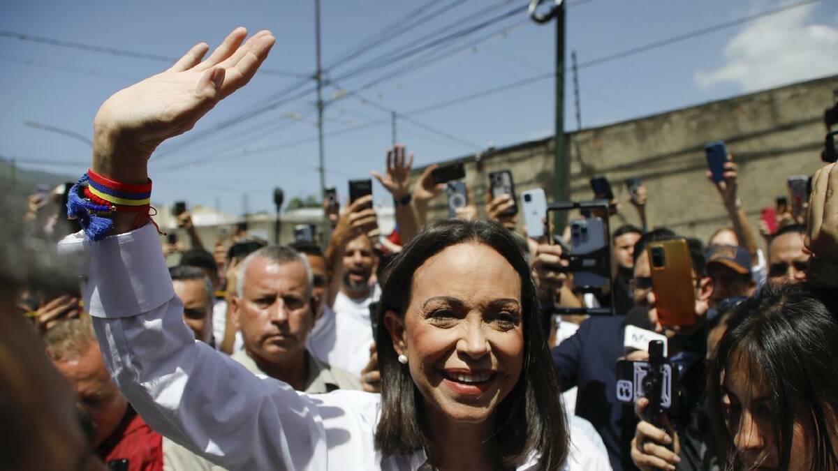 Opposition Leader Maria Corina Machado was barred from running in the presidential election. (AP PHOTO)