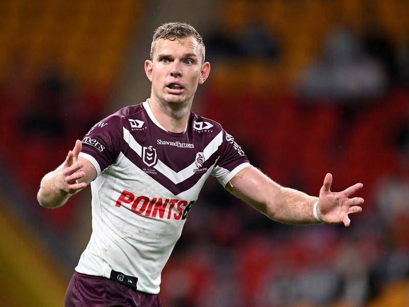Manly will not put a time frame on how long Tom Trbojevic will remain at centre on his NRL return. (Dave Hunt/AAP PHOTOS)