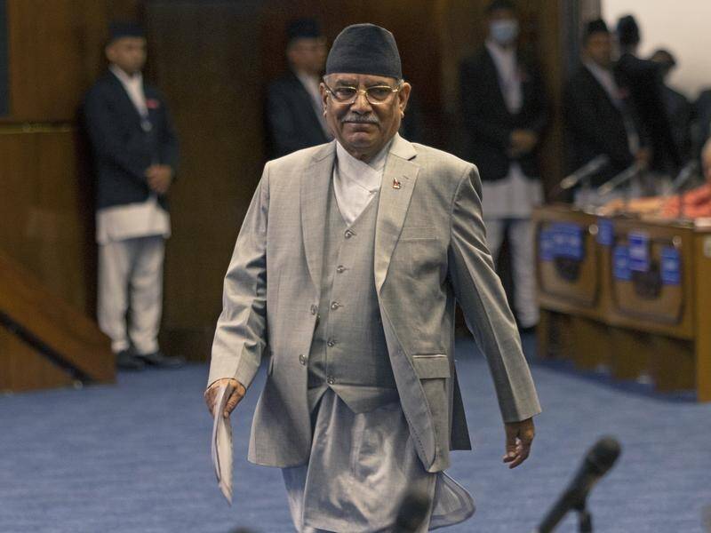 Pushpa Kamal Dahal had been leading a shaky coalition since becoming prime minister in 2022. (EPA PHOTO)
