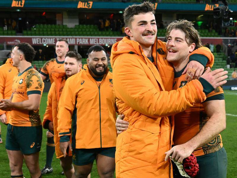 All looks bright in Joe Schmidt's Wallabies camp after consecutive home wins over Wales. Photo: Joel Carrett/AAP PHOTOS