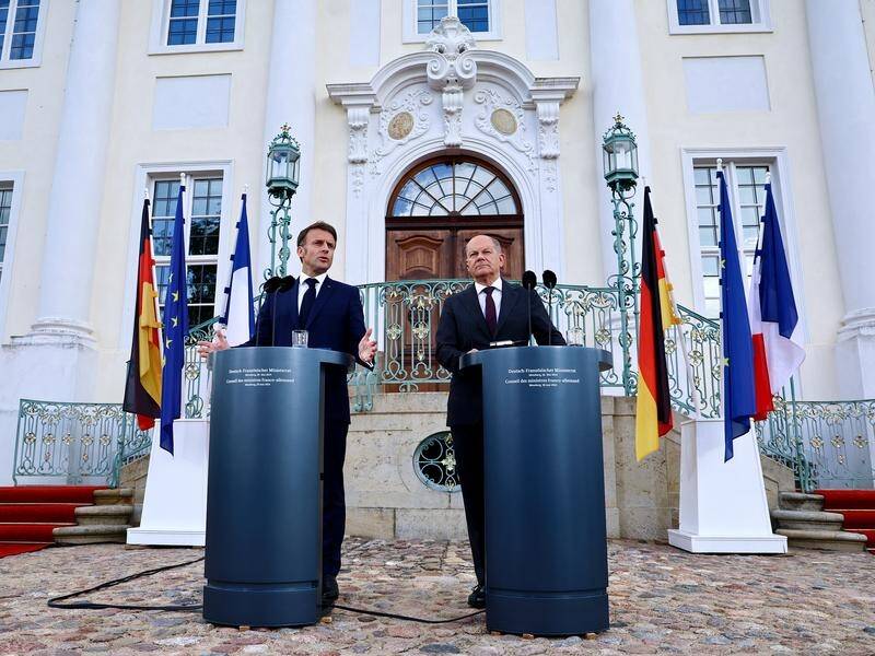 Germany and France's leaders have said Ukraine should be able to strike inside Russia. (EPA PHOTO)