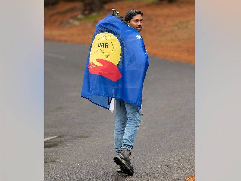 Tamil asylum seeker Neil Para is walking from Ballarat to Sydney urging a "fair go" for refugees. (PR HANDOUT IMAGE PHOTO)
