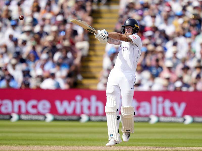Ben Stokes finished unbeaten on 57 as England wrapped up the third Test inside three days. Photo: AP PHOTO