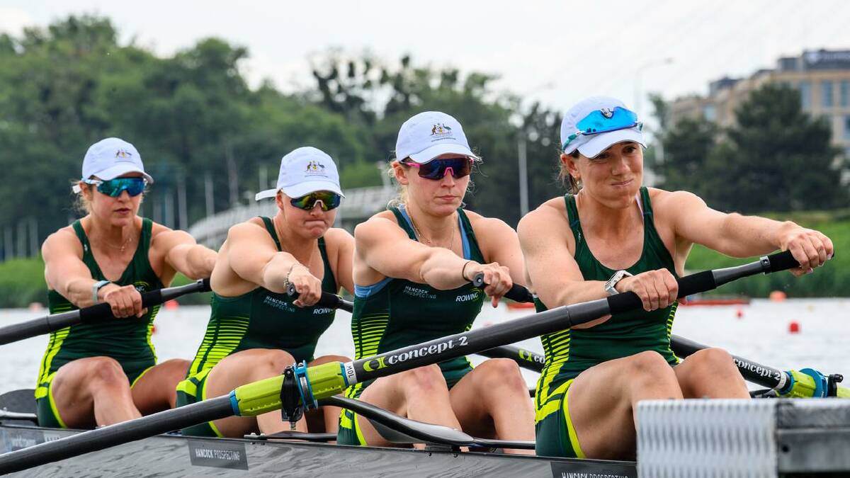 The Australian four hope to emulate the gold medal heroics from the Tokyo Games. (HANDOUT/ROWING AUSTRALIA)