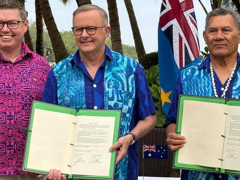 Tuvalu citizens will be granted a special pathway to come to Australia to escape climate impacts. (Ben McKay/AAP PHOTOS)