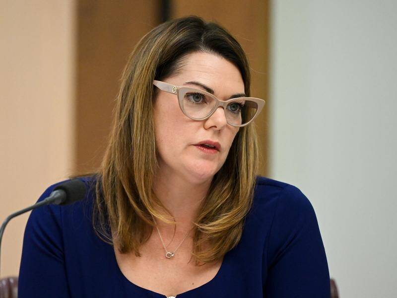Greens senator Sarah Hanson-Young grilled department officials on Queensland coal mine approvals. (Lukas Coch/AAP PHOTOS)