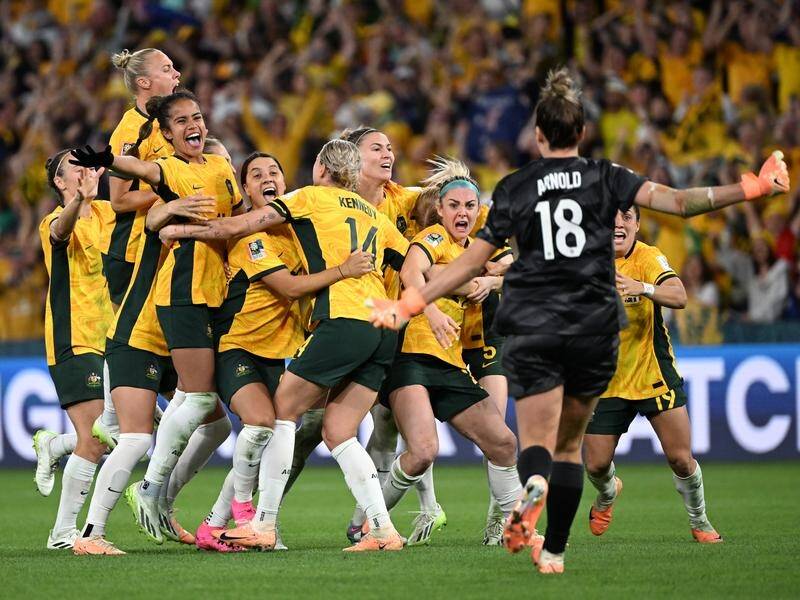 A public holiday is still on the cards if the Matildas win tonight and go on to take out the final. (Darren England/AAP PHOTOS)