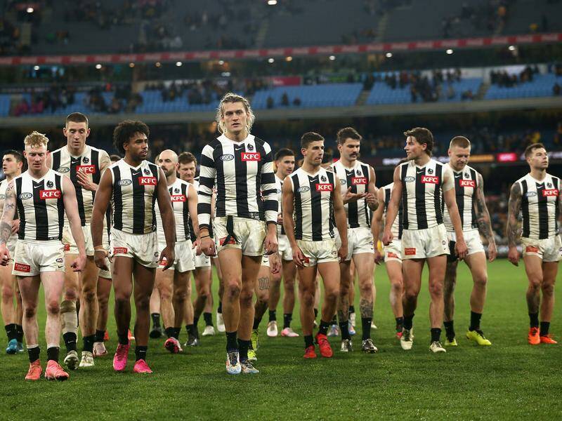 Collingwood's premiership defence is hanging by a thread after four straight losses. Photo: Rob Prezioso/AAP PHOTOS