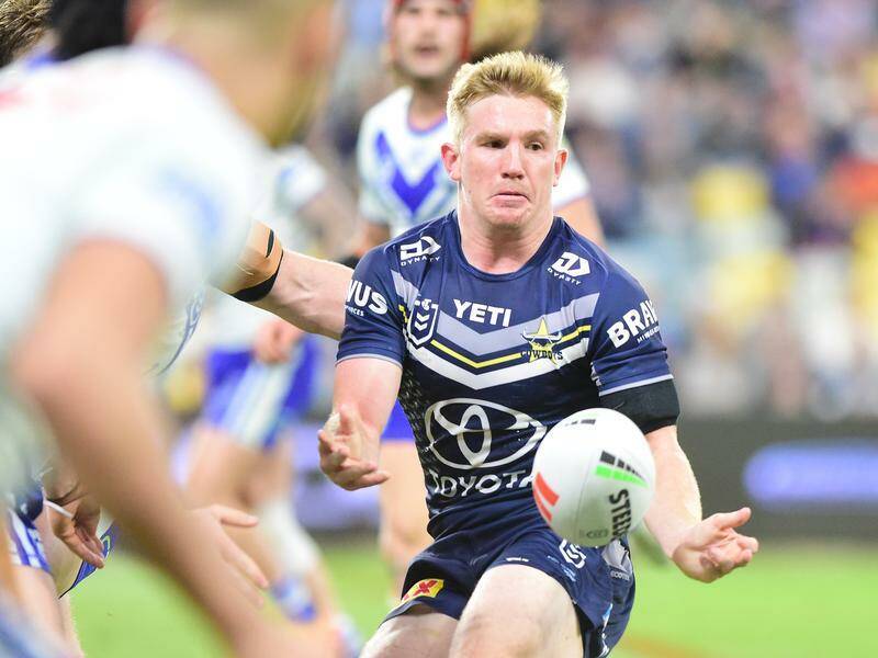 Tom Dearden has inspired the Cowboys to a thrilling two-point win over Canterbury. Photo: Scott Radford-Chisholm/AAP PHOTOS