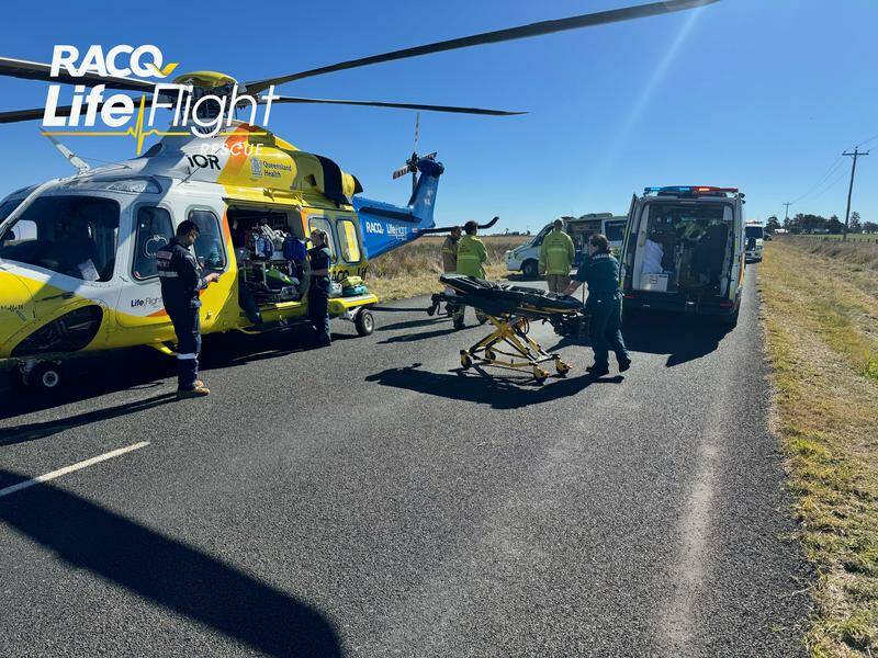 Emergency services crews are being kept busy with the country's road toll increasing.  Photo: HANDOUT/RACQ LifeFlight Rescue