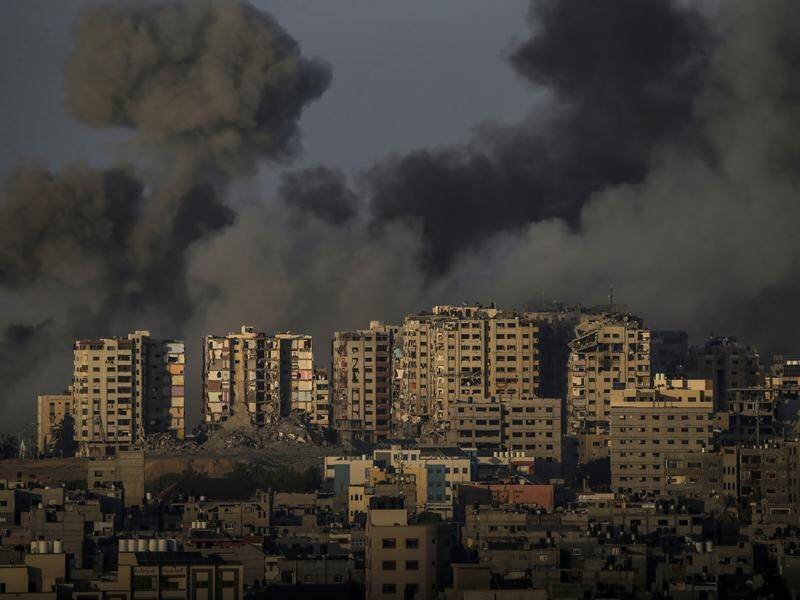 Israel is bombarding Gaza as it prepares a ground assault in retaliation for a Hamas onslaught. (EPA PHOTO)