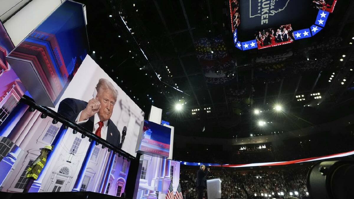 Republican presidential candidate Donald Trump speaks during the Republican National Convention. (AP PHOTO)