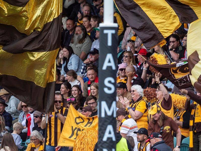 Hawthorn have a strong fan base in Launceston, where the Hawks will take on the Giants. (Linda Higginson/AAP PHOTOS)