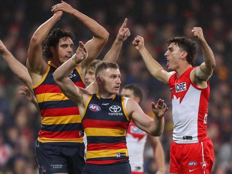 Adelaide were shattered when a wrongly discounted late goal against Sydney ended their finals hopes. (Matt Turner/AAP PHOTOS)