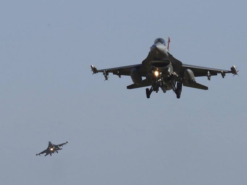 Ukraine needs more F-16s to resist Russia's aerial attacks, President Volodymyr Zelenskiy says. (AP PHOTO)