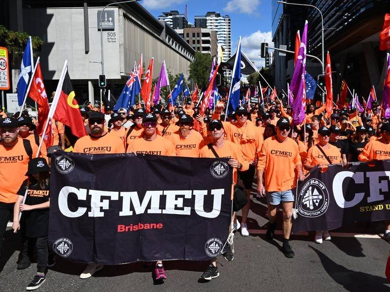 The powerful CFMEU is in turmoil with the risk of deregistration looming. (Darren England/AAP PHOTOS)