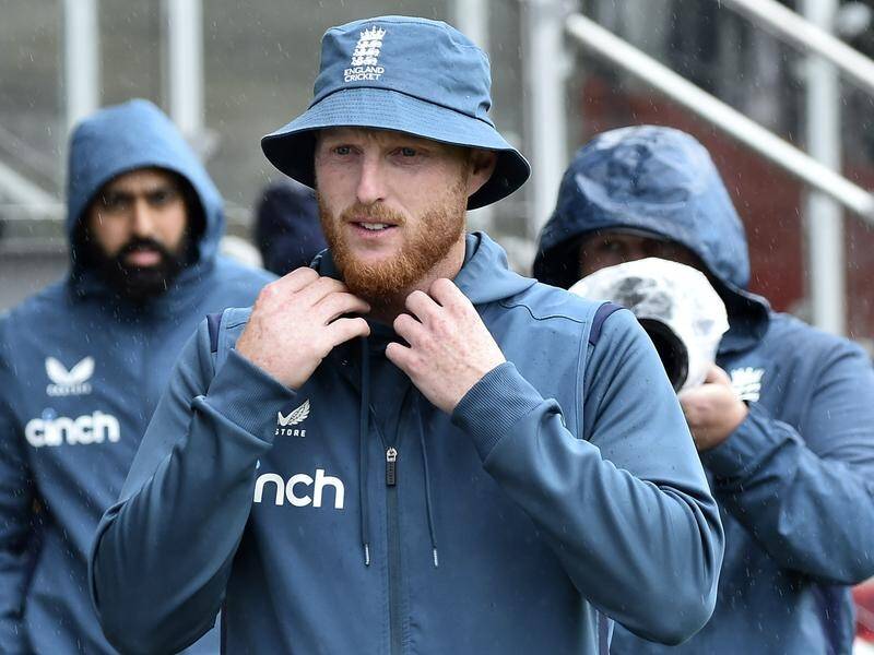 England captain Ben Stokes leaves after the match was abandoned due to rain on the fifth day. (AP PHOTO)