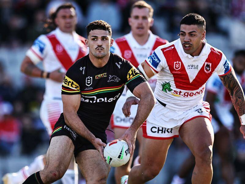 Nathan Cleary was almost impossible to stop in Penrith's convincing win over the Dragons. Photo: Mark Evans/AAP PHOTOS