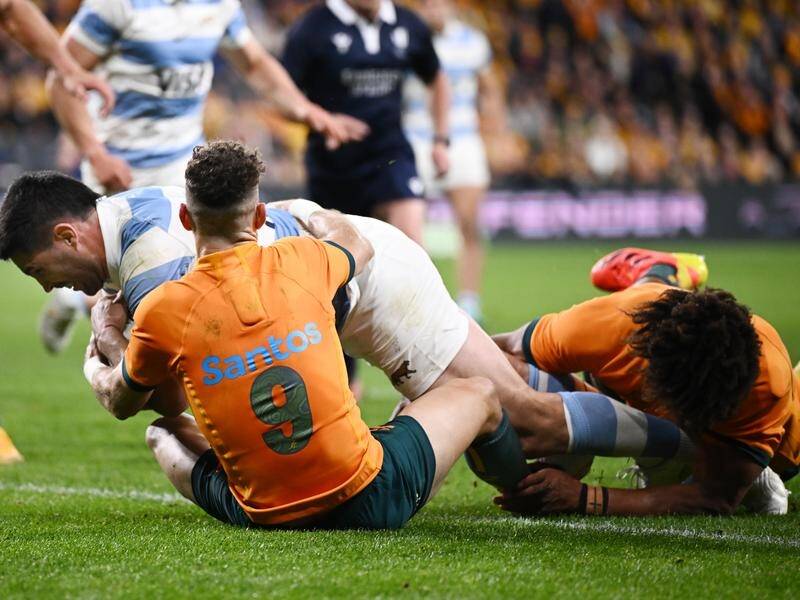 Argentina scored a try after the siren to beat the Wallabies 34-31 in a Rugby Championship thriller. (Dan Himbrechts/AAP PHOTOS)