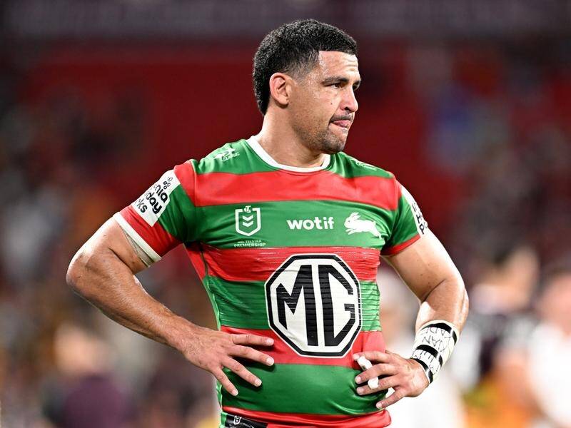 Souths' Cody Walker is a doubt for NSW State of Origin selection as he recovers from a calf strain. (Dave Hunt/AAP PHOTOS)