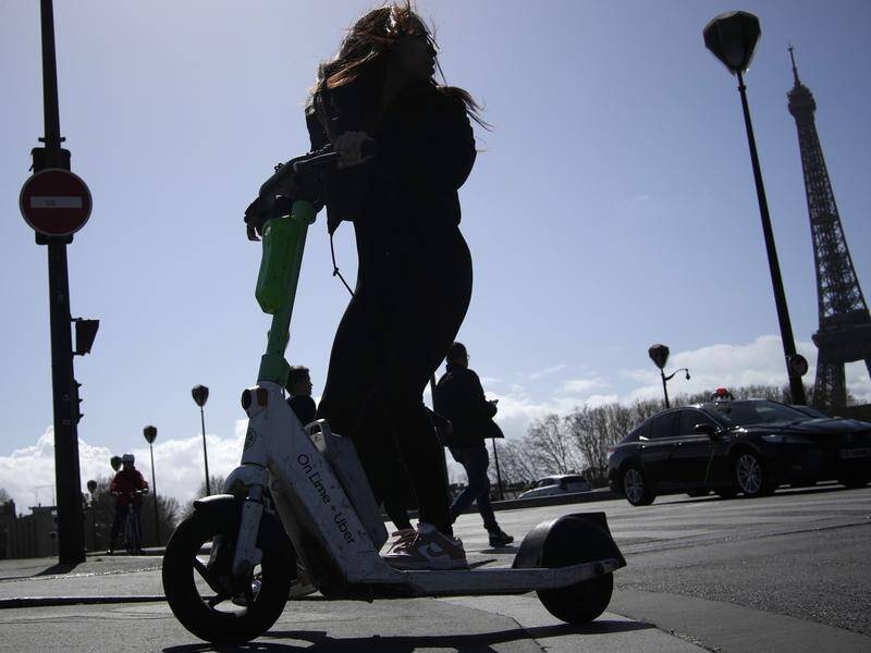 Electric scooters accessed through smartphone apps have operated in Paris since 2018. (AP PHOTO)