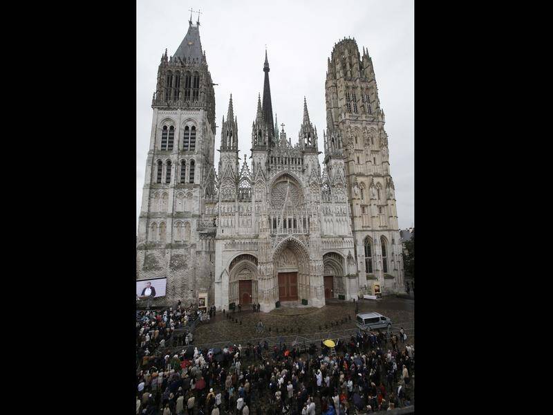 The cathedral in Rouen in Normandy is widely known from paintings by impressionist Claude Monet. (AP PHOTO)