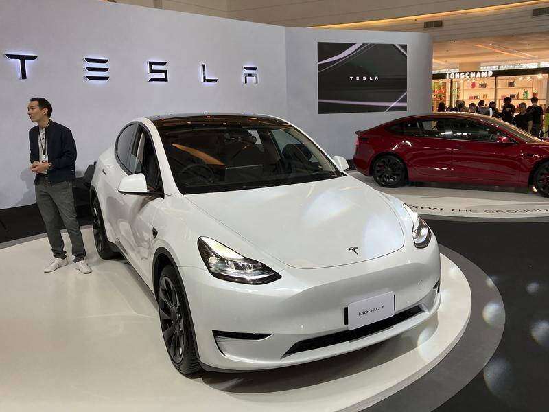 Tesla's Model Y was the fifth-biggest selling vehicle in March, new figures show. (AP PHOTO)