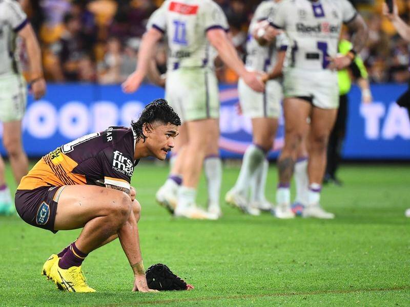 Brisbane forward Brendan Piakura was put on report three times in the 32-22 loss to Melbourne. Picture AAP