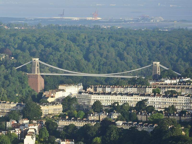 The bodies of two men were found in suitcases left on the Clifton Suspension Bridge in Bristol. (AP PHOTO)