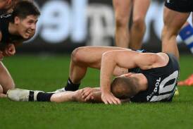 Carlton star Harry McKay passed tests after copping a hit to the face against North Melbourne. Photo: Morgan Hancock/AAP PHOTOS