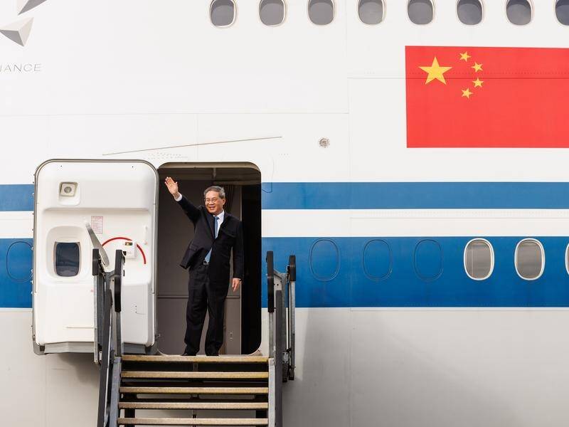 Chinese Premier Li Qiang has left Perth, wrapping up a four-day visit to Australia. (Richard Wainwright/AAP PHOTOS)
