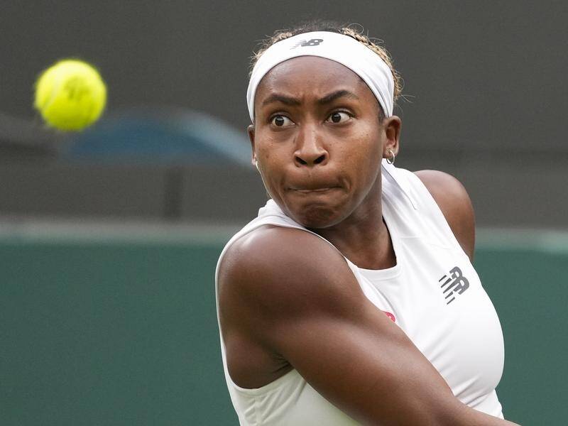 Coco Gauff has beaten Anca Todoni in straight sets in the second round at Wimbledon. (AP PHOTO)