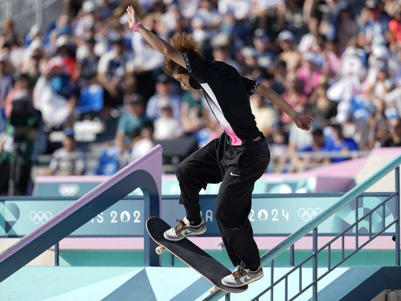 Yuto Horigome has stunned his rivals with a last-minute big score to win the street skateboard gold. Photo: AP PHOTO