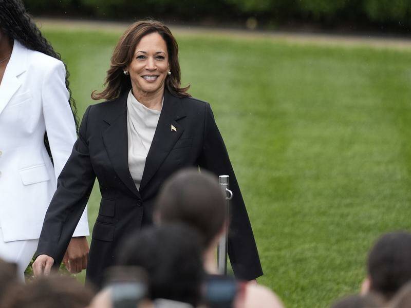 Vice President Kamala Harris says US President Joe Biden is feeling better. Photo: AP PHOTO