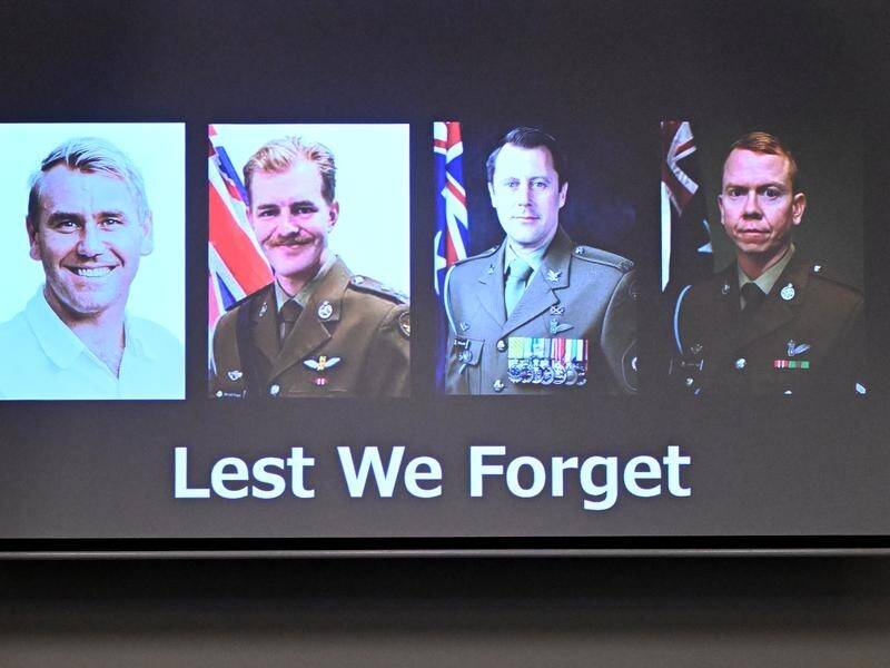 Four ADF members were killed when their helicopter crashed during a training exercise. (Darren England/AAP PHOTOS)