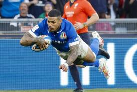 Italy's Monty Ioane was one of their try-scorers in the Test win over Tonga. (EPA PHOTO)