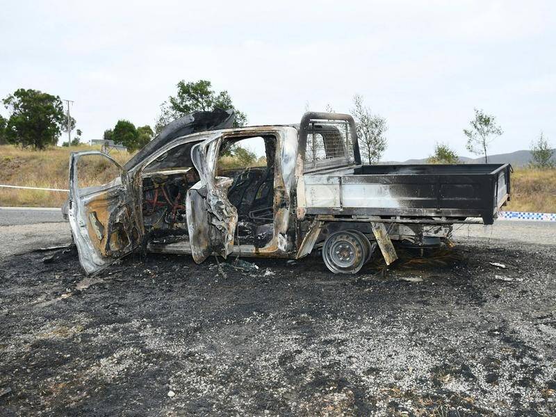 A ute allegedly used in the fatal arson attack was later found torched. (HANDOUT/VICTORIA POLICE)