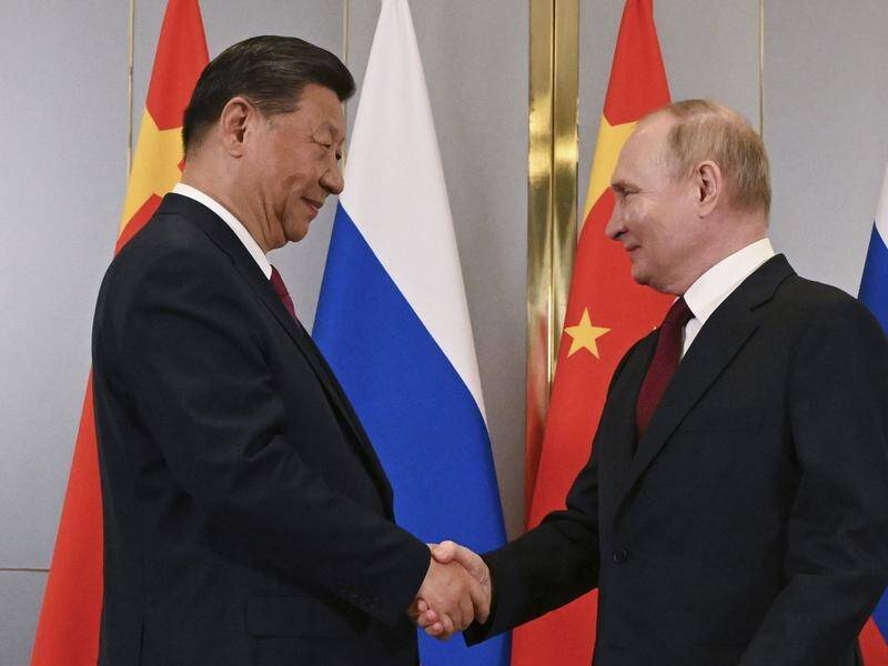 China and Russia's naval forces have kicked off a joint exercise. (AP PHOTO)