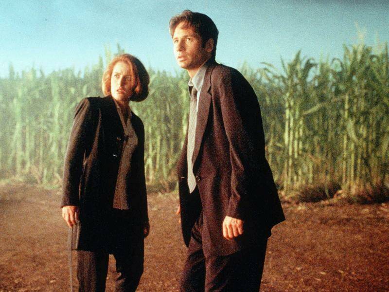 David Duchovny (right) and Gillian Anderson have admitted there was tension on The X-Files set. Photo: AP PHOTO