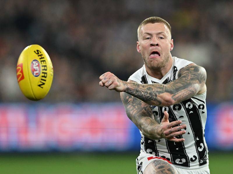 Collingwood are still unsure when Jordan De Goey will return from a groin injury. Photo: James Ross/AAP PHOTOS