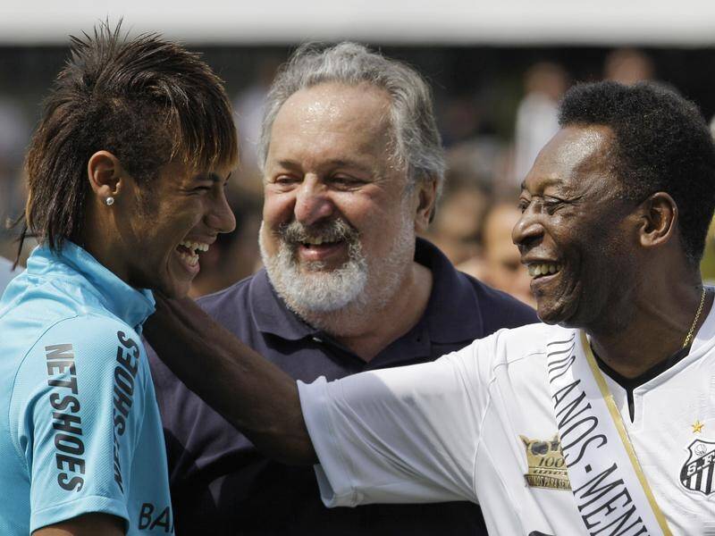 Neymar and Pele share a laugh. (AP PHOTO)