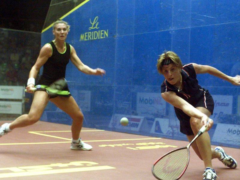 Aussie squash legend Michelle Martin (l) says the sport's proposed Olympic inclusion is way overdue. (AP PHOTO)