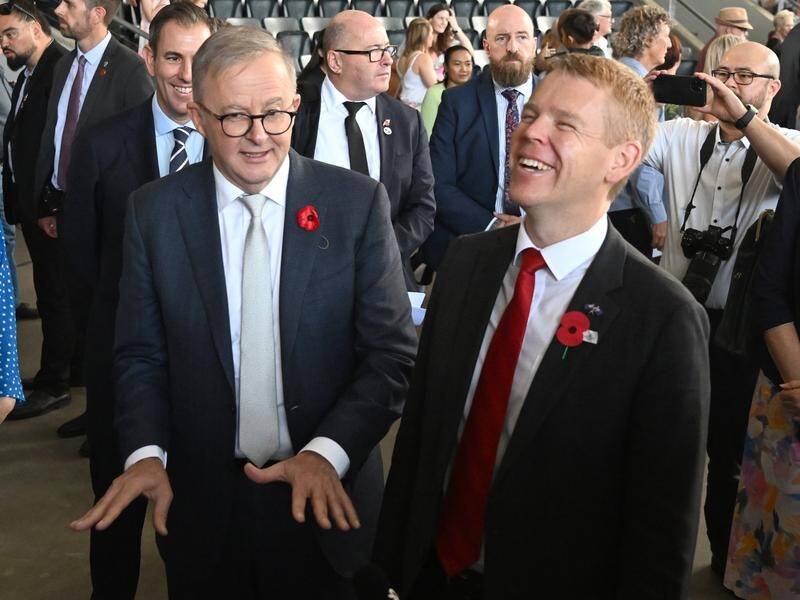 Prime ministers Anthony Albanese and Chris Hipkins will have their third bilateral meeting. (Darren England/AAP PHOTOS)