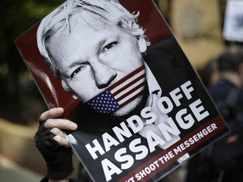 Supporters fear Julian Assange could face 175 years' jail if extradited and convicted in the US. (AP PHOTO)