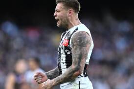 Jordan De Goey is just one of a quartet of stars ready to return to Collingwood's starting line-up. (Joel Carrett/AAP PHOTOS)