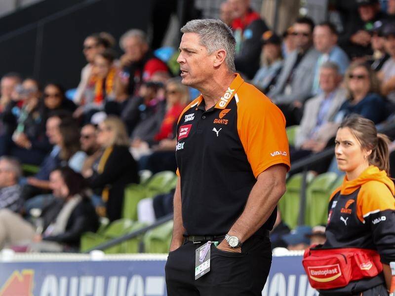 GWS coach Adam Kingsley believes the Giants are still a realistic chance of winning the AFL flag. (Matt Turner/AAP PHOTOS)
