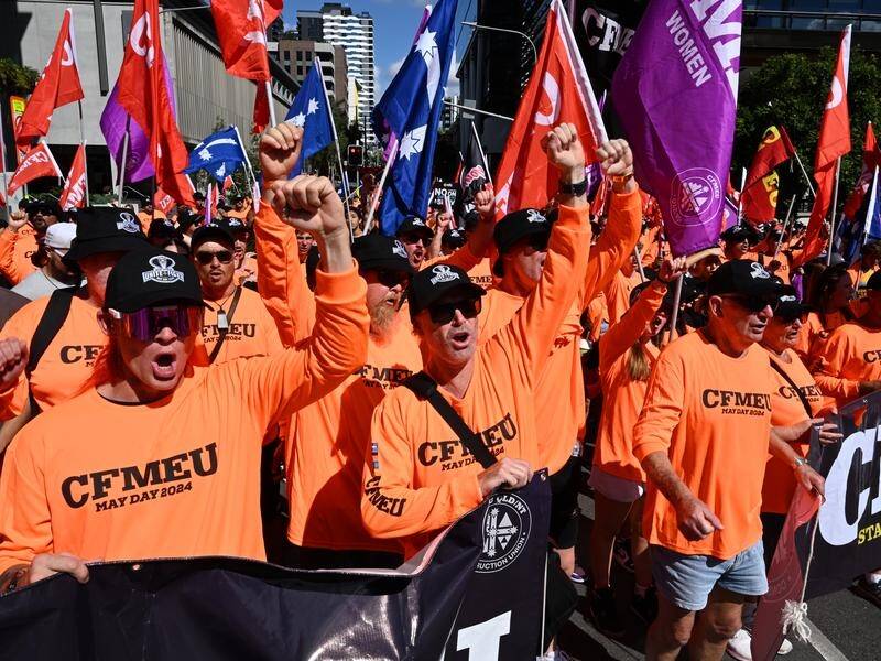 It could take months to determine if misconduct claims in the CFMEU meet the criminal threshold. (Darren England/AAP PHOTOS)