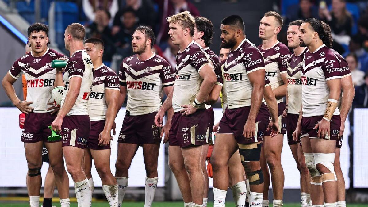 The Sea Eagles have dropped to seventh on the NRL ladder with the loss to the Roosters. (Mark Evans/AAP PHOTOS)