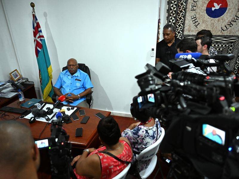 Sitiveni Rabuka says a glitch in the vote count has cast doubt on the integrity of the election. (Mick Tsikas/AAP PHOTOS)